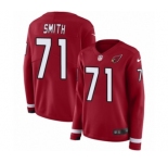 Women's Nike Arizona Cardinals #71 Andre Smith Limited Red Therma Long Sleeve NFL Jersey