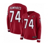 Women's Nike Arizona Cardinals #74 D.J. Humphries Limited Red Therma Long Sleeve NFL Jersey