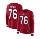 Women's Nike Arizona Cardinals #76 Mike Iupati Limited Red Therma Long Sleeve NFL Jersey