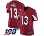 Youth Arizona Cardinals #13 Kurt Warner Red Team Color Vapor Untouchable Limited Player 100th Season Football Jersey