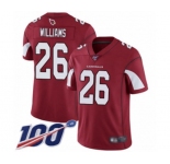 Youth Arizona Cardinals #26 Brandon Williams Red Team Color Vapor Untouchable Limited Player 100th Season Football Jersey