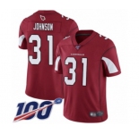 Youth Arizona Cardinals #31 David Johnson Red Team Color Vapor Untouchable Limited Player 100th Season Football Jersey