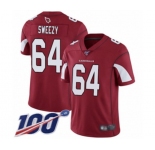 Youth Arizona Cardinals #64 J.R. Sweezy Red Team Color Vapor Untouchable Limited Player 100th Season Football Jersey