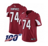 Youth Arizona Cardinals #74 D.J. Humphries Red Team Color Vapor Untouchable Limited Player 100th Season Football Jersey