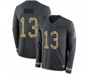 Youth Nike Arizona Cardinals #13 Christian Kirk Limited Black Salute to Service Therma Long Sleeve NFL Jersey