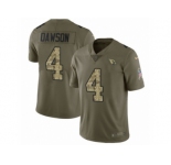 Youth Nike Arizona Cardinals #4 Phil Dawson Limited Olive Camo 2017 Salute to Service NFL Jersey