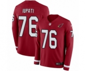 Youth Nike Arizona Cardinals #76 Mike Iupati Limited Red Therma Long Sleeve NFL Jersey