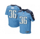 Men Nike Tennessee Titans #36 LeShaun Sims Elite Light Blue Team Color NFL Jersey