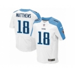 Men's Nike Tennessee Titans #18 Rishard Matthews Elite White NFL Jersey
