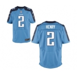Men's Nike Tennessee Titans #2 Derrick Henry Elite Light Blue Team Color NFL Jersey