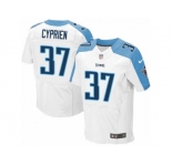 Men's Nike Tennessee Titans #37 Johnathan Cyprien Elite White NFL Jersey
