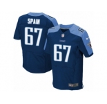 Men's Nike Tennessee Titans #67 Quinton Spain Elite Navy Blue Alternate NFL Jersey