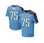 Men's Nike Tennessee Titans #75 Byron Bell Elite Light Blue Team Color NFL Jersey