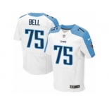 Men's Nike Tennessee Titans #75 Byron Bell Elite White NFL Jersey