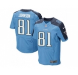 Men's Nike Tennessee Titans #81 Andre Johnson Light Blue Team Color Stitched NFL Elite Jersey