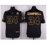 Nike Tennessee Titans #34 Earl Campbell Black Pro Line Gold Collection Jersey[Elite]
