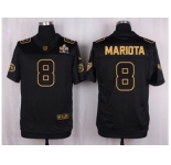 Nike Tennessee Titans #8 Marcus Mariota Black Pro Line Gold Collection Jersey(Elite)