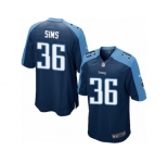 Men Nike Tennessee Titans #36 LeShaun Sims Game Navy Blue Alternate NFL Jersey