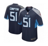 Men's Nike Tennessee Titans #51 Will Compton Game Navy Blue Team Color NFL Jersey