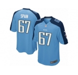 Men's Nike Tennessee Titans #67 Quinton Spain Game Light Blue Team Color NFL Jersey