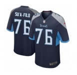 Men's Nike Tennessee Titans #76 Xavier Su'a-Filo Game Navy Blue Team Color NFL Jersey