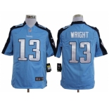nike nfl jerseys tennessee titans #13 wright blue[game]