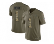Men Nike Tennessee Titans #1 Warren Moon Limited Olive Camo 2017 Salute to Service NFL Jersey