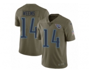 Men Nike Tennessee Titans #14 Eric Weems Limited Olive 2017 Salute to Service NFL Jersey
