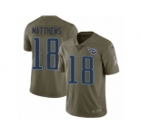 Men Nike Tennessee Titans #18 Rishard Matthews Limited Olive 2017 Salute to Service NFL Jersey