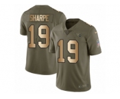 Men Nike Tennessee Titans #19 Tajae Sharpe Limited Olive Gold 2017 Salute to Service NFL Jersey