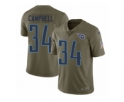 Men Nike Tennessee Titans #34 Earl Campbell Limited Olive 2017 Salute to Service NFL Jersey