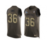 Men Nike Tennessee Titans #36 LeShaun Sims Limited Green Salute to Service Tank Top NFL Jersey