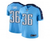 Men Nike Tennessee Titans #36 LeShaun Sims Limited Light Blue Rush Vapor Untouchable NFL Jersey