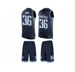 Men Nike Tennessee Titans #36 LeShaun Sims Limited Navy Blue Tank Top Suit NFL Jersey