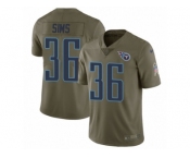 Men Nike Tennessee Titans #36 LeShaun Sims Limited Olive 2017 Salute to Service NFL Jersey