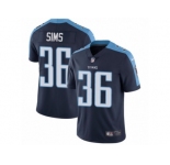 Men Nike Tennessee Titans #36 LeShaun Sims Navy Blue Alternate Vapor Untouchable Limited Player NFL Jersey