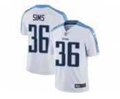 Men Nike Tennessee Titans #36 LeShaun Sims White Vapor Untouchable Limited Player NFL Jersey