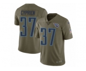 Men Nike Tennessee Titans #37 Johnathan Cyprien Limited Olive 2017 Salute to Service NFL Jersey