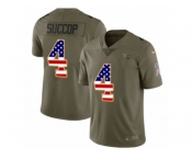 Men Nike Tennessee Titans #4 Ryan Succop Limited Olive USA Flag 2017 Salute to Service NFL Jersey