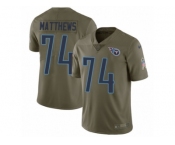Men Nike Tennessee Titans #74 Bruce Matthews Limited Olive 2017 Salute to Service NFL Jersey