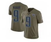 Men Nike Tennessee Titans #9 Steve McNair Limited Olive 2017 Salute to Service NFL Jersey