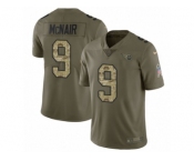 Men Nike Tennessee Titans #9 Steve McNair Limited Olive Camo 2017 Salute to Service NFL Jersey
