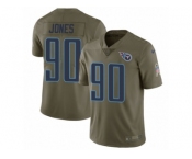 Men Nike Tennessee Titans #90 DaQuan Jones Limited Olive 2017 Salute to Service NFL Jersey