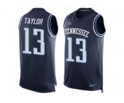 Men's Nike Tennessee Titans #13 Taywan Taylor Limited Navy Blue Player Name & Number Tank Top Tank Top NFL Jersey