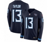 Men's Nike Tennessee Titans #13 Taywan Taylor Limited Navy Blue Therma Long Sleeve NFL Jersey