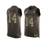 Men's Nike Tennessee Titans #14 Eric Weems Limited Green Salute to Service Tank Top NFL Jersey