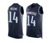 Men's Nike Tennessee Titans #14 Eric Weems Limited Navy Blue Player Name & Number Tank Top Tank Top NFL Jersey