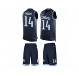 Men's Nike Tennessee Titans #14 Eric Weems Limited Navy Blue Tank Top Suit NFL Jersey