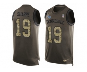 Men's Nike Tennessee Titans #19 Tajae Sharpe Limited Green Salute to Service Tank Top NFL Jersey