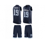 Men's Nike Tennessee Titans #19 Tajae Sharpe Limited Navy Blue Tank Top Suit NFL Jersey